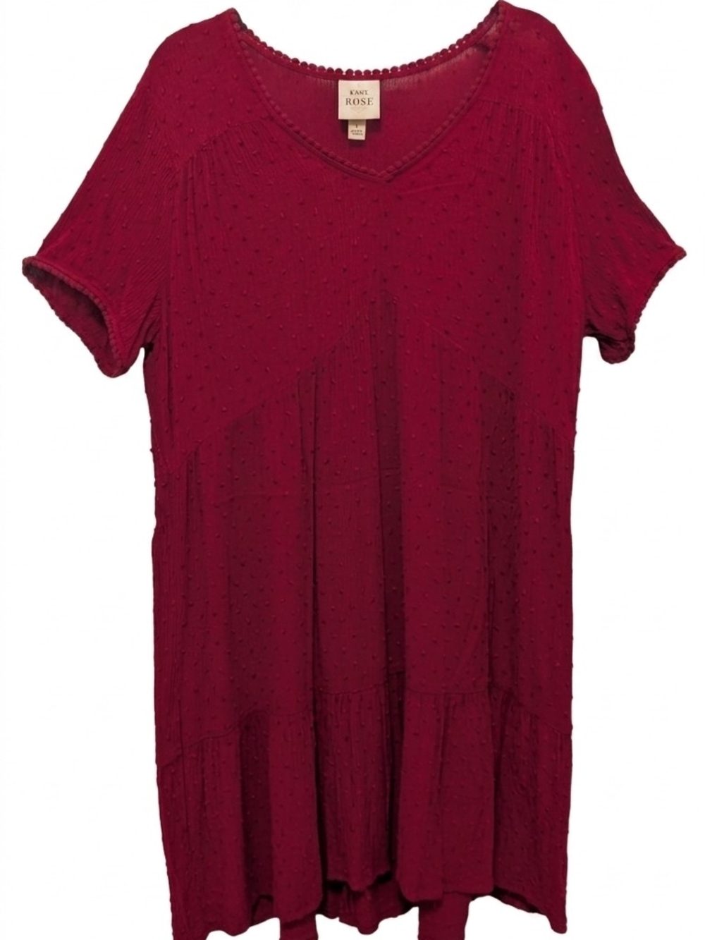 Knox Rose Women's Wine Red Tiered A-Line Skirt